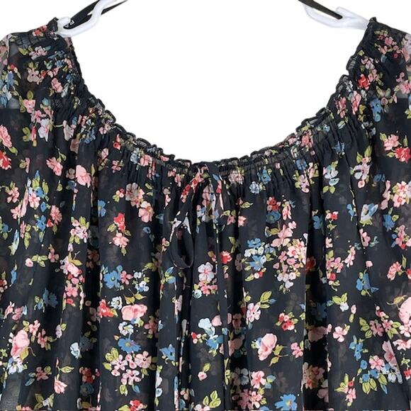 Rampage women's vintage Y2k floral top with elastic waist. - Picture 2 of 5